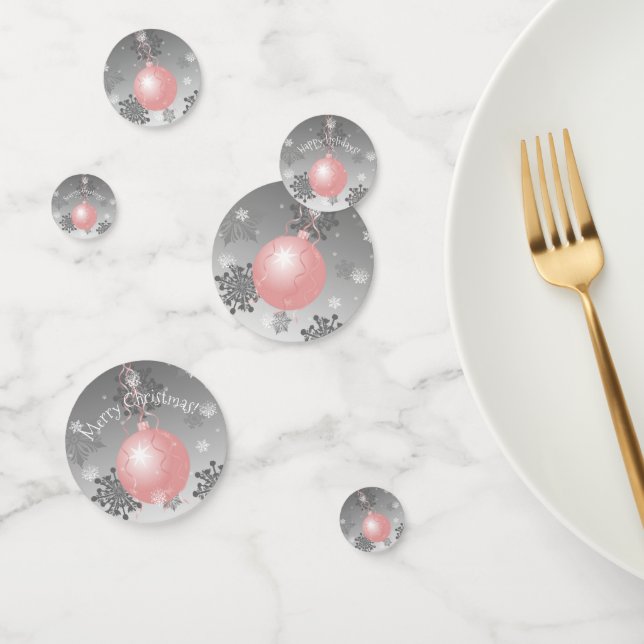 Pink Fancy Christmas Ornament Table Confetti (Group)