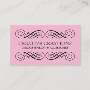 Pink Fancy Flourish Business Card