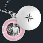 Pink Fancy Frame Custom Photo Silver Plated Necklace<br><div class="desc">Elegant and simple photo frame design.</div>
