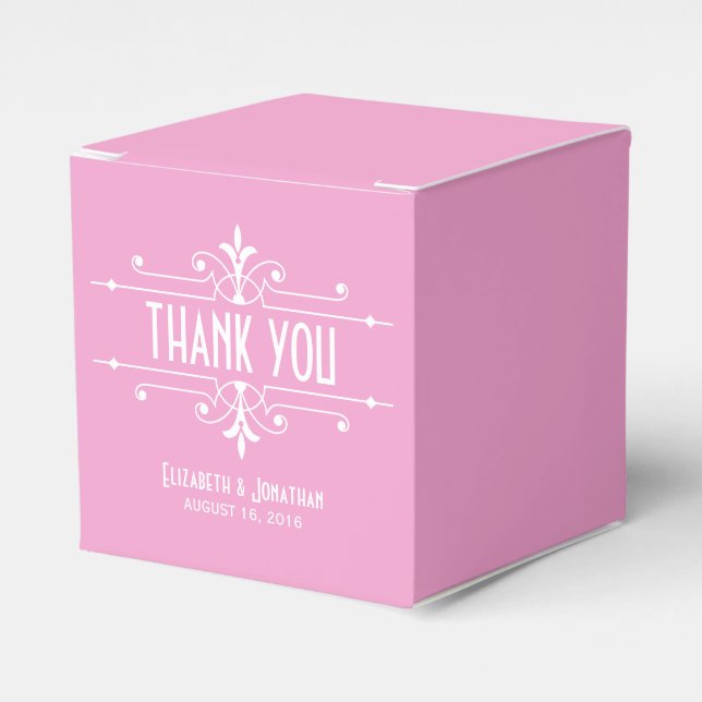 Pink Fancy Ornamental Favour Boxes (Front Side)