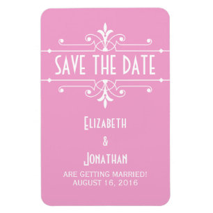 Pink Fancy Ornamental Save the Date Magnet