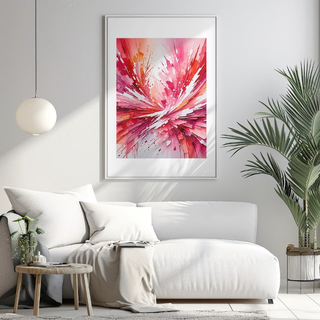 Pink Fantasy Abstract Acrylic Art Poster (Pink Fantasy Abstract Acrylic Art Poster Mockup 1)