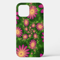 Pink Fantasy Flowers Modern Abstract Fractal Art