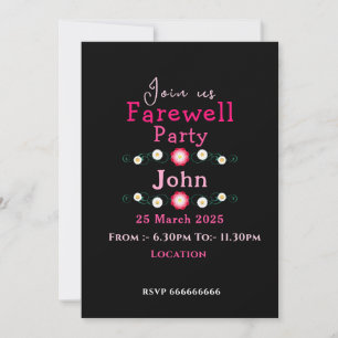 Pink Farewell Invitation