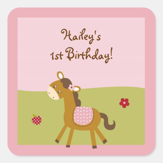 Pink Farm Animal Stickers Envelope Seals (Front)