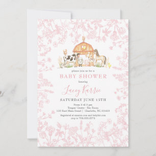 Pink Farm Baby Shower invitation
