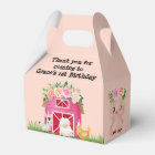 Pink Farm Floral Barnyard Birthday Party Favour Bo
