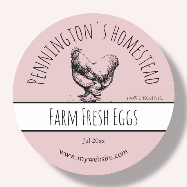 Pink Farm Fresh Egg Labels (Creator Uploaded)