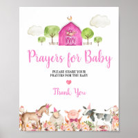 Pink Farm House Animals Barnyard Prayers for Baby
