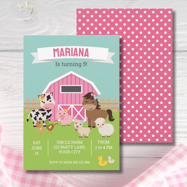 PINK FARM PARTY INVITATION (Creator Uploaded)