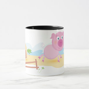 Pink Farm Pig Mug
