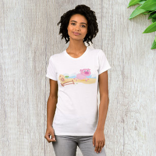 Pink Farm Pig Womens T-Shirt