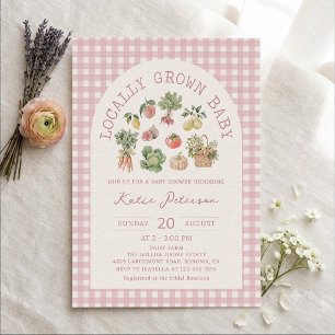 Pink Farmers Market Baby Shower Invitation