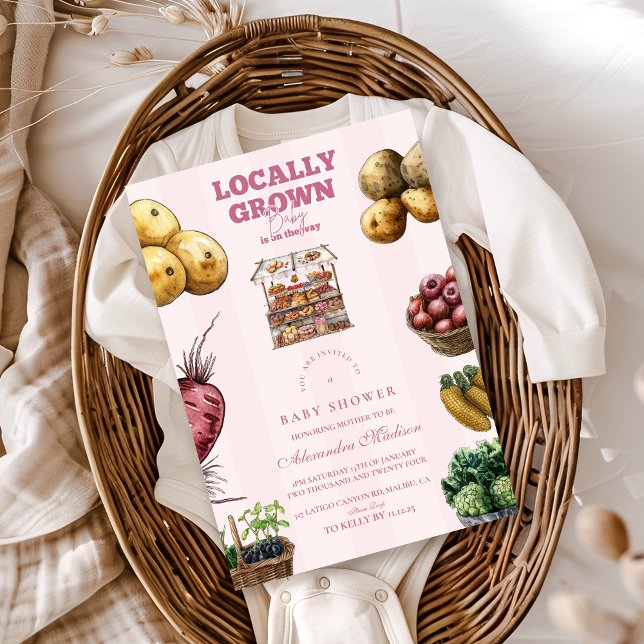 Pink Farmers Market Baby Shower Invitation (Creator Uploaded)