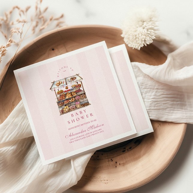 Pink Farmers Market Baby Shower Napkin (Creator Uploaded)