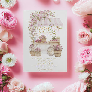 Pink Farmers Market Farm Baby Shower Invitation