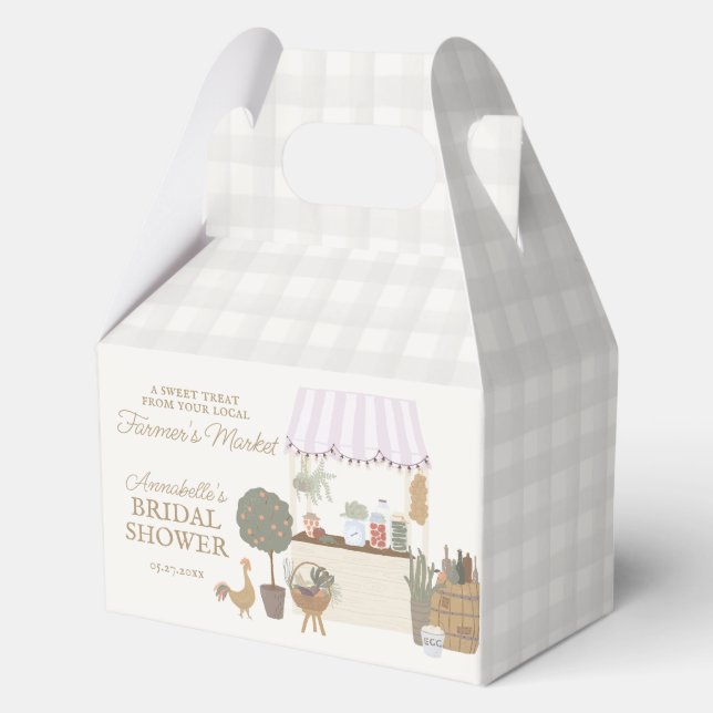 Pink Farmers Market Farm Fresh Bridal Shower Favour Box (Front)