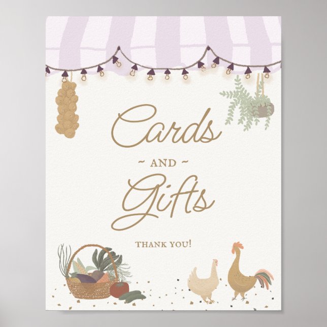 Pink Farmers Market Farm Fresh Cards and Gifts Poster (Front)