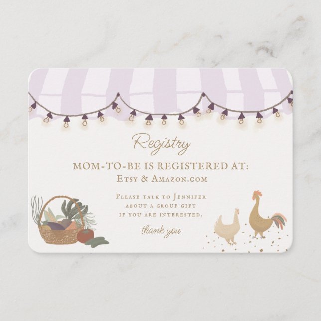 Pink Farmers Market Farm Fresh Registry Insert (Front)