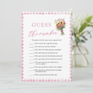 Pink Farmers Market Guess the Number Bridal Shower Invitation