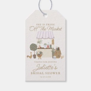 Pink Farmers Market Locally Bridal Shower Favour Gift Tags