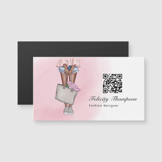 Pink Fashion Designer QR Code (Front/Back)