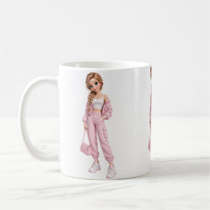 Pink Fashion Girl Mug
