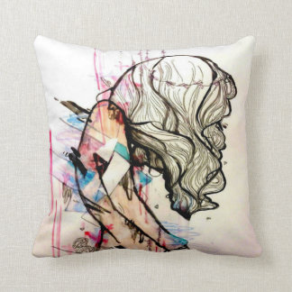 pink fashion illustration girly emotional art cushion