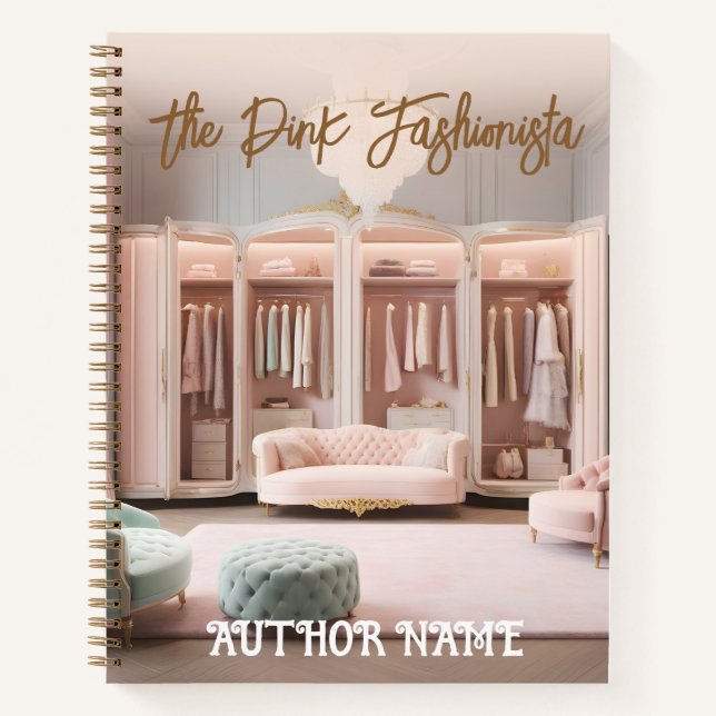 Pink Fashionista Book Cover Inspiration Notebook (Front)
