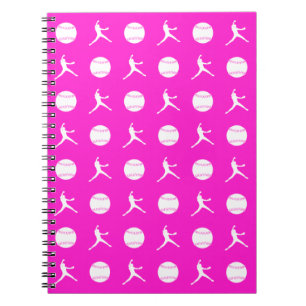 Pink Fastpitch Pattern Notebook