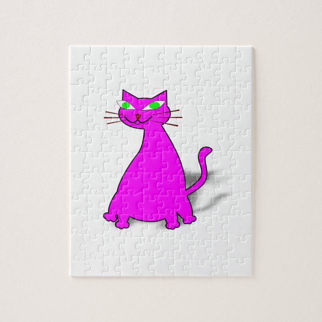 Pink Fat Cat Jigsaw Puzzle (Vertical)