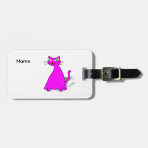 Pink Fat Cat Luggage Tag