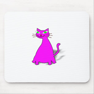 Pink Fat Cat Mouse Pad