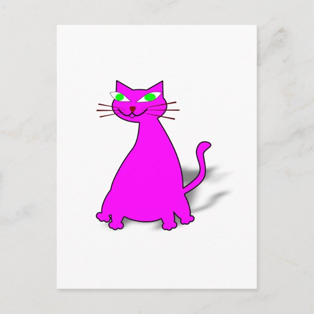 Pink Fat Cat Postcard (Front)