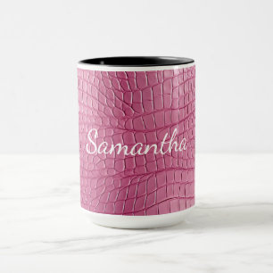 Pink Faux Alligator Animal Print Mug