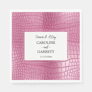 Pink Faux Alligator Animal Print Napkin