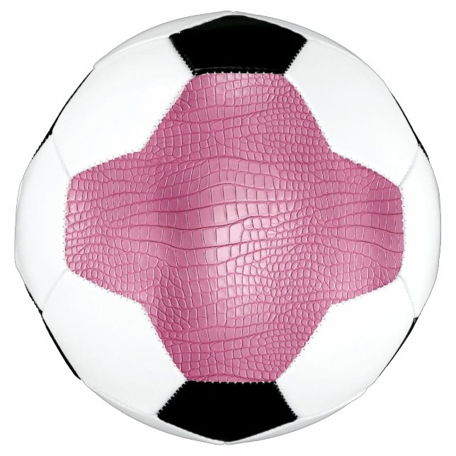 Pink Faux Alligator Animal  Soccer Ball (Front)