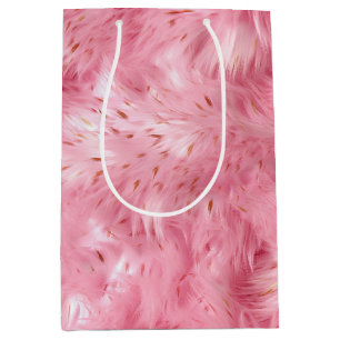 Pink Faux Fur Medium Gift Bag