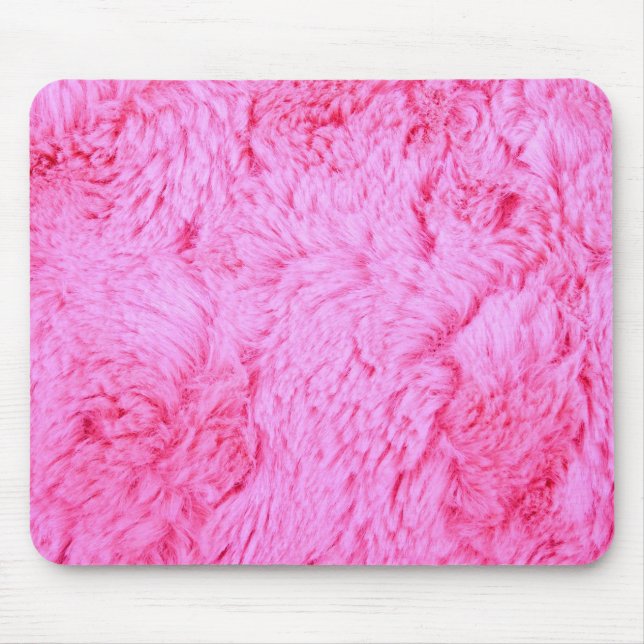 Pink Faux Fur Mouse Pad (Front)
