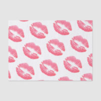 Pink Faux Glitter Lips Tissue Paper
