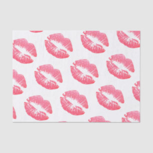 Pink Faux Glitter Lips Tissue Paper