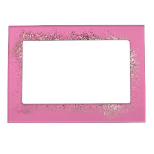 Pink Faux Glitter Modern Magnetic Frame