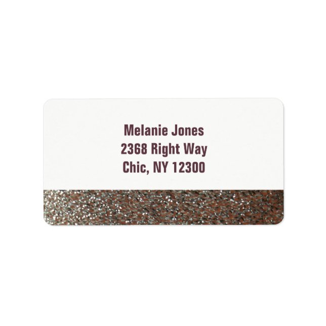 Pink Faux Glitter New Address Label (Front)