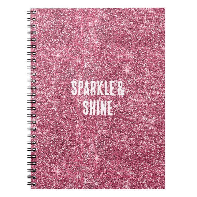 Pink Faux Glitter Notebook (Front)