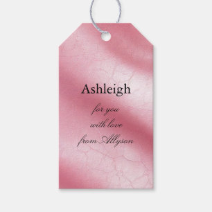 Pink Faux Leather Gift Tags