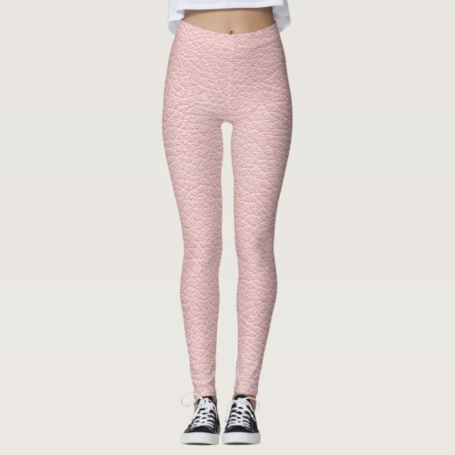 Pink faux leather leggings (Front)
