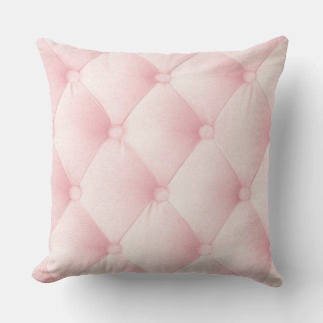 Pink Faux Leather Print Upholstered Pillow (Front)