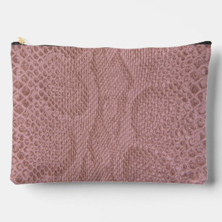 Pink faux snakeskin pattern accessory pouch