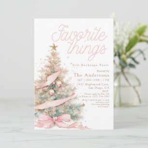 Pink Favourite Things Gift Exchange Christmas Invitation