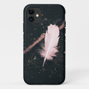 Pink feather abstract iphone cases